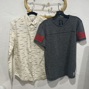 Bundle Men’s American Eagle Shirts - 1 Button Down Shirt and 1 tee both size S